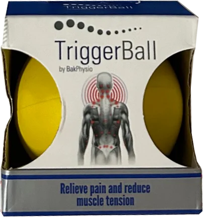 Physiotherapy Massage ball - BakPhysio TriggerBall. For pain relief and reducing muscle tension